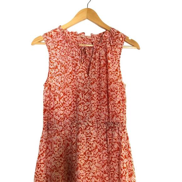 Rebecca Taylor Provence Block Dress Silk Sleeveless Floral Red Combo Size 2 - Picture 5 of 12